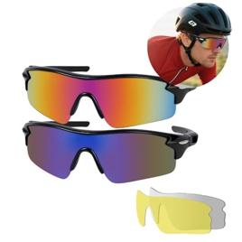 Óculos de Sol Esportivos Trailabo para Ciclismo, Proteção UV, Lentes Âmbar e Cinza, Polarizadas
