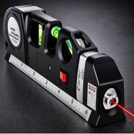 Trena Nível a Laser 3 em 1 — Trena 2,5m + Laser Horizontal Vertical Cruz + Nível Bolha