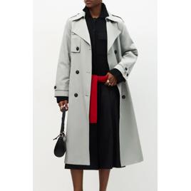 Trench Coat com Faixa Para Amarração na Cintura Cinza