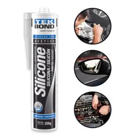 Tubo Adesivo De Silicone Acético Preto Uso Geral 256gr Tekbond