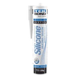 Tubo De Silicone Acético Branco Tekbond 256g Uso Geral Profissional Vedações Interno e Externo
