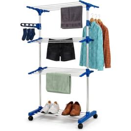 Varal de Chão Vertical Dobrável 3 Andares - Reforçado e Mais Resistente - Varal de Roupas Vertical Grande Retrátil