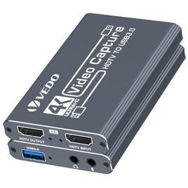 VEDO Placa de captura de vídeo 4K, dispositivo de captura de HDTV para USB 3.0