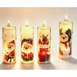 Velas Led Eletrônicas Decorativas De Natal 4 Unidades White