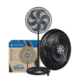 Ventilador Oscilante De Coluna Ventisol Turbo 6 Pás 50cm Preto