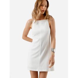 vestido curto feminino de alfaiataria off white