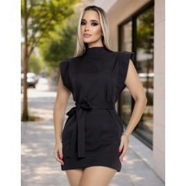 Vestido Feminino Curto Tubinho Alfaiataria Elegante Fashion