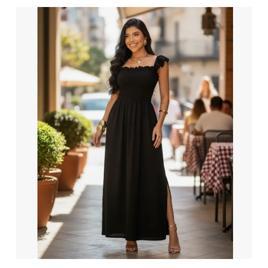 Vestido Longo Casual Soltinho Alcinha Verao Festa Evangelico