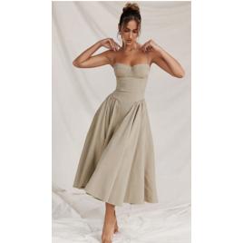Vestido Longo Feminina Bodycon Esbelto Com Bustier De Verão
