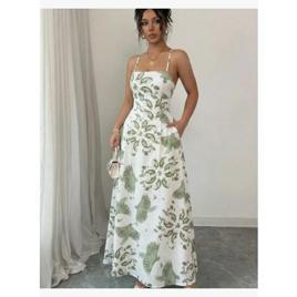 Vestido Longo Feminino Floral Alcinha Bojo Estampado Verão