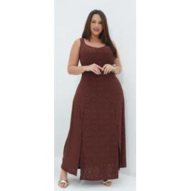 Vestido Longo Plus Size Malha Laise De Alça Confortavel