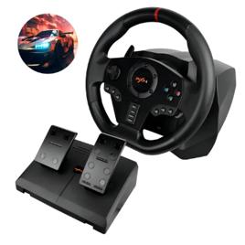 Volante Gamer PXN-V900 Preto com Pedais para PS4 Xbox One PC Switch