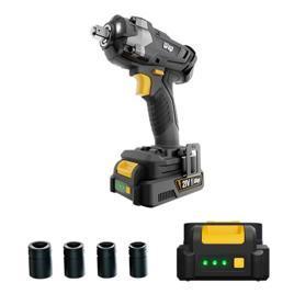 Chave de Impacto à Bateria Wap 1/2" 21V K21 CH01 com 4 Soquetes de Encaixe Quadrado, 350Nm 21VDC