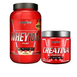 Whey 100% Pure Integralmedica + Creatina Pure Hardcore 300g Sabor Baunilha