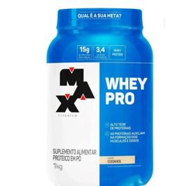 Whey Pro 1Kg - Max Titanium Sabor Cookies