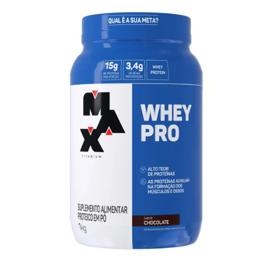 Whey Pro Max Titanium Concentrado Pote 1kg Sabor Chocolate