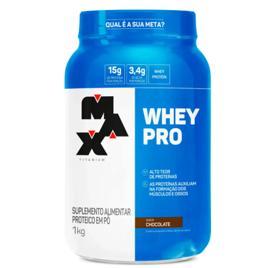 Whey Protein 1kg Whey Pro Max Titanium Sabor Chocolate BCAA e Aminoácidos