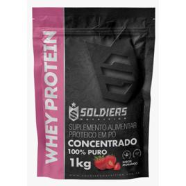 Whey Protein Concentrado 1Kg Sabor Morango Soldiers Nutrition