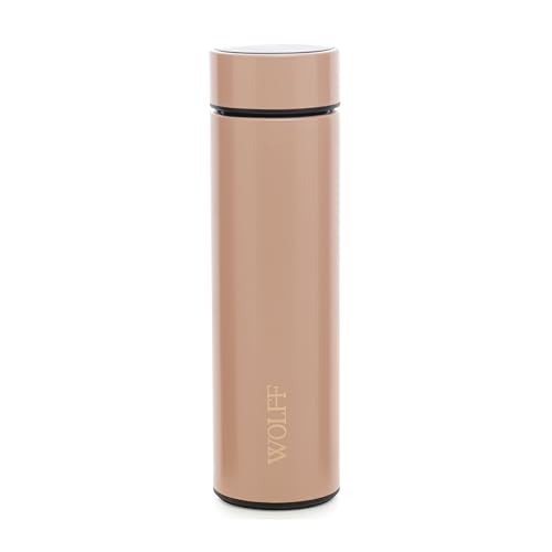 WOLFF - Garrafa Térmica de Aço Inox com Termômetro em Led 500ml Rosé - Conserva Bebidas Quentes e Frias