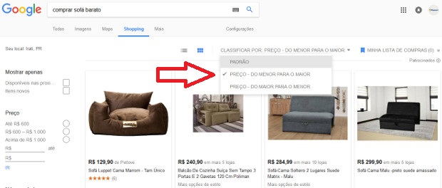 quero comprar sofá barato