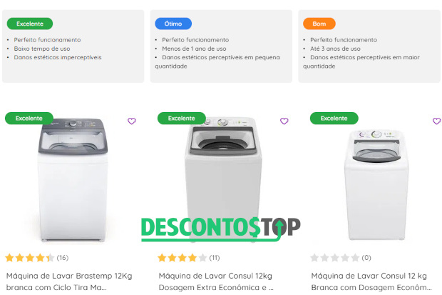 Captura de tela do site Compra Certa, mostrando alguns produtos da aba Outlet.