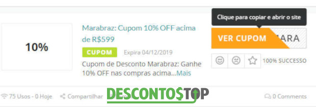 cupom de desconto Marabraz