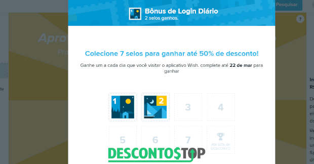 captura de tela do site de compra Wish