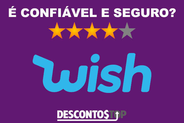 logo wish com texto é confiável e seguro