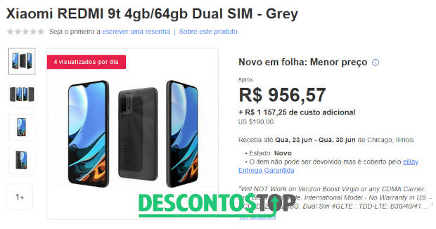 imagem de celular a venda no eBay