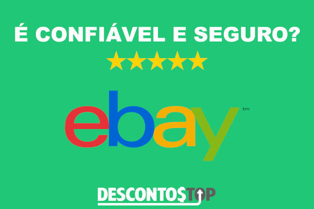 logo do ebay com frase é confiável e seguro