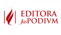 Logo da Juspodivm onde a marca é escrita em vermelho escuro