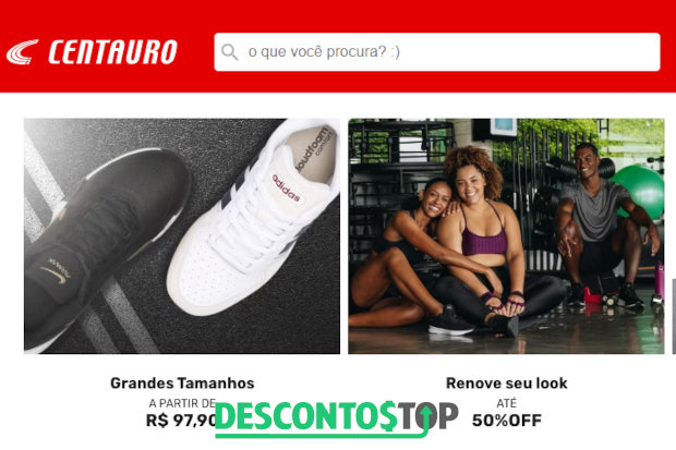 Captura de tela do site Centauro.