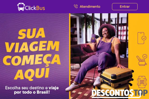 Captura da tela da home do site da ClickBus