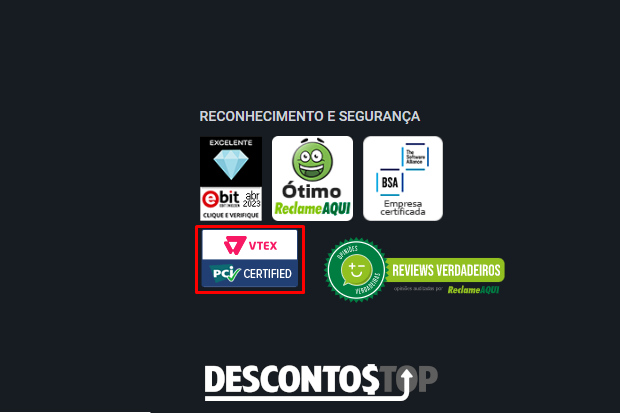 Demonstração dos selos do site Connect Parts.