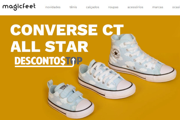 Captura de tela do site MaggicFeet, utilizando o tênis All Star como demonstração