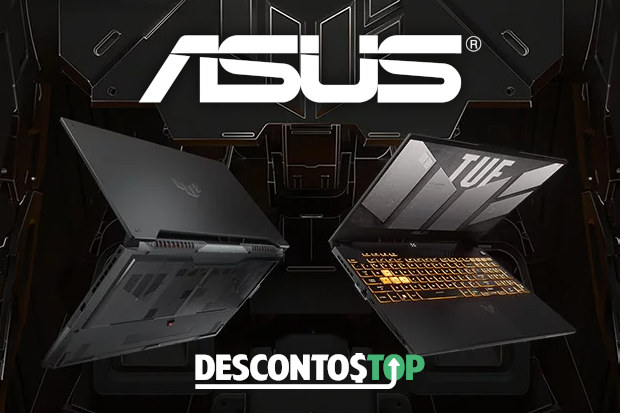 Captura de tela no banner de demonstração e anúncio de um notebook Asus