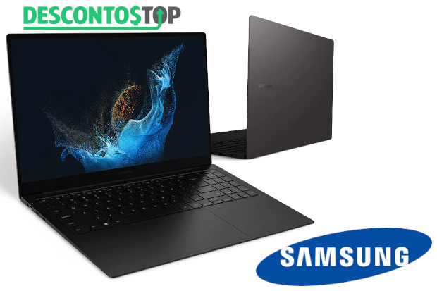 Captura de tela do site Samsung, onde aparece um notebook