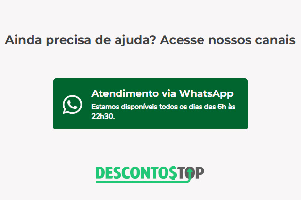 Imagem com informações sobre o atendimento via WhatsApp do 123 Milhas