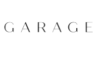 Logo Garage com letras na cor preta.