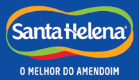 Logo Santa Helena com letras brancas em um fundo azul.