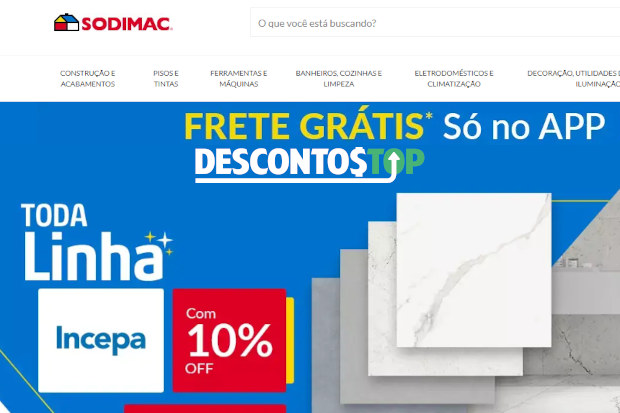 Captura de um banner da página inicial do site Sodimac