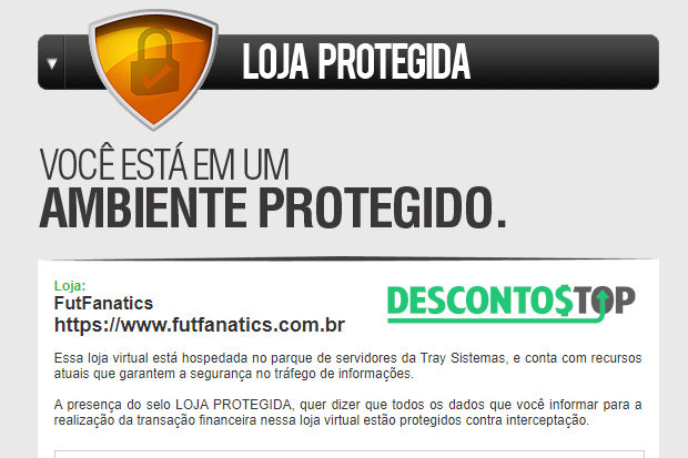 Captura de tela com a descrição do selo Loja protegida