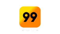 Logo 99 nas cores laranja e preta.