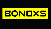 Logo Bonoxs na cor amarela sobre um fundo de cor preta.