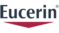 Logo Eucerin nas cores preta e vermelha.