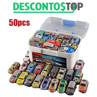 Imagem ilustrativa Kit carrinhos de metal 50 peças