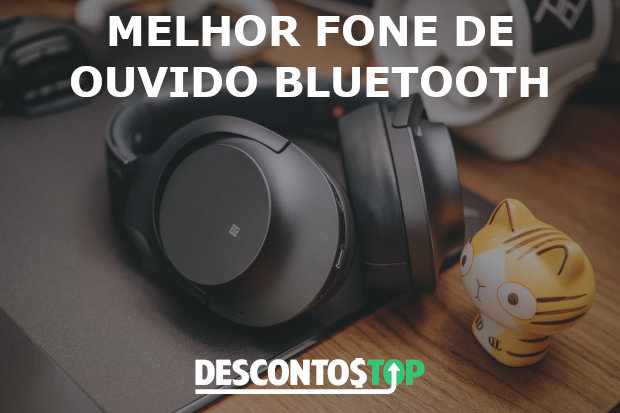 Imagem de um fone com a pergunta: Qual o melhor fone de ouvido bluetooth