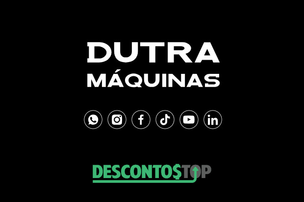 Captura de tela do site da dutra máquinas, onde tem a logo das reedes sociais onde eles se encontram