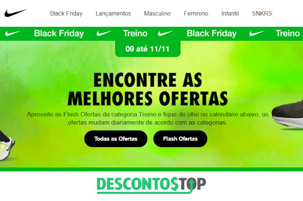 Captura de tela do site Nike