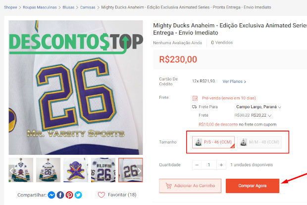 Captura de tela do site Shopee Demonstrando o passo 3 e 4 do nosso 